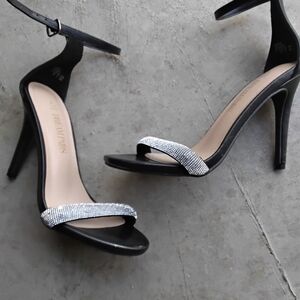 Elegant Black and Silver High Heels
